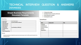 TECHNICAL INTERVIEW QUESTION & ANSWERS
(ADVANCED)
 
