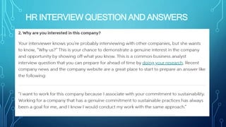 HR INTERVIEW QUESTION AND ANSWERS
 