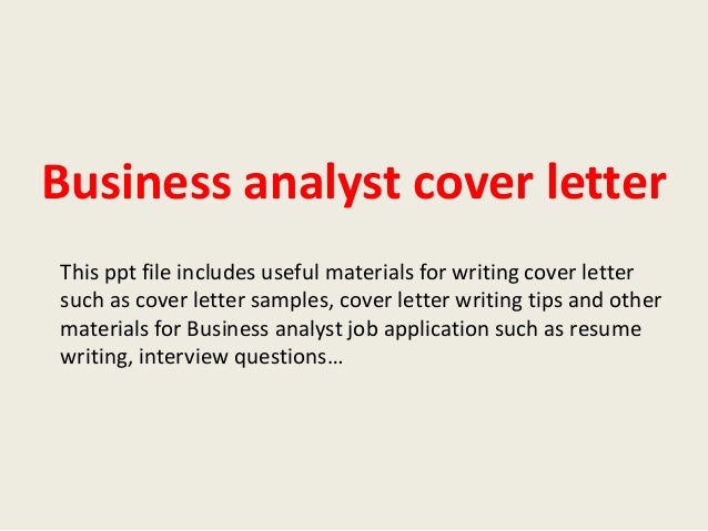 Example of cover letter for business analyst