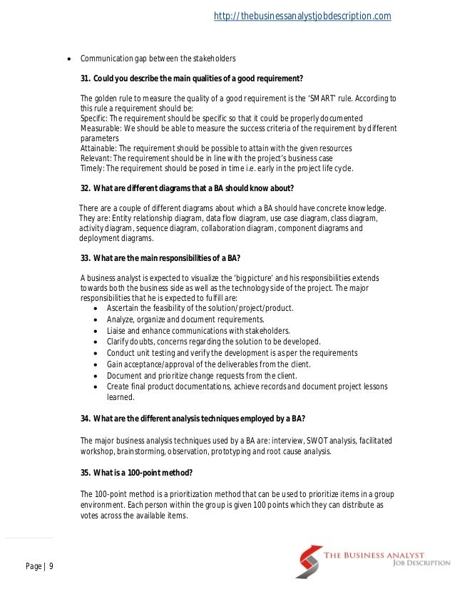business analyst interview questions