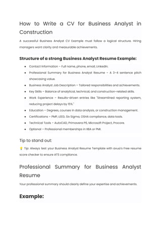 Business Analyst Resume Examples & Writing Guide for 2025 | PDF