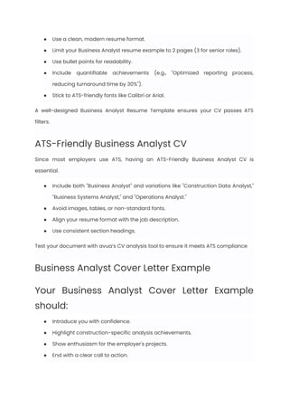 Business Analyst Resume Examples & Writing Guide for 2025 | PDF
