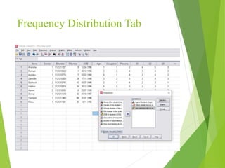 Frequency Distribution Tab
 