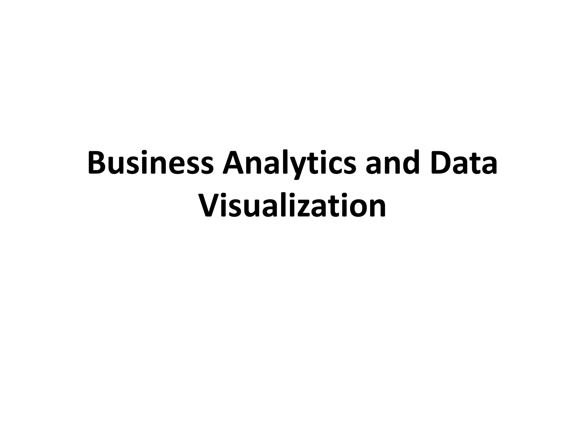 Business Analytics and Data 
Visualization 
 