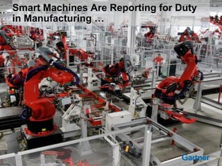 © 2014 Gartner, Inc. and/or its affiliates. All rights reserved.
Smart Machines Are Reporting for Duty
in Manufacturing …
 