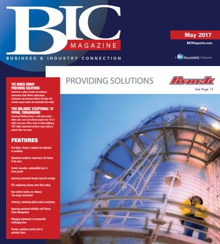 B U S I N E S S & I N D U S T R Y C O N N E C T I O N
M A G A Z I N E
BICMagazine.com
THE BROCK GROUP:
PROVIDING SOLUTIONS
Centered on a culture of safety and continuous
improvement, Brock delivers capital project,
maintenance and turnaround solutions that align with
customer success metrics and consistently drive results.
TWS BULLDOGS ‘EXCEPTIONAL’ AT
PIPING, TURNAROUNDS
Turnaround Welding Services’ world-class welders
deliver safer, more cost-efficient projects from 10 to 2
million man-hours. With a desire to tackle challenges,
TWS’ highly experienced workforce enjoys taking on
projects others turn away.
FEATURES
Paul Moore, Hexion’s Lakeland site dedicated
to excellence
Operational excellence: Improving in the bottom
of the curve
Control, innovation, sustainability keys to
future growth
Improving turnarounds through improved meetings
FSA enlightening industry about fluid sealing
How industry leaders can influence
‘the energy conversation’
Achieving, maintaining global product consistency
Improving operational reliability with Process
Safety Management
Managing maintenance in economically
challenging times
Permian, population growth point to
optimistic future
A Alliance Publication
See Page 13
May 2017
 