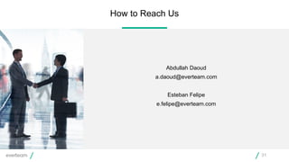 How to Reach Us
31
Abdullah Daoud
a.daoud@everteam.com
Esteban Felipe
e.felipe@everteam.com
 