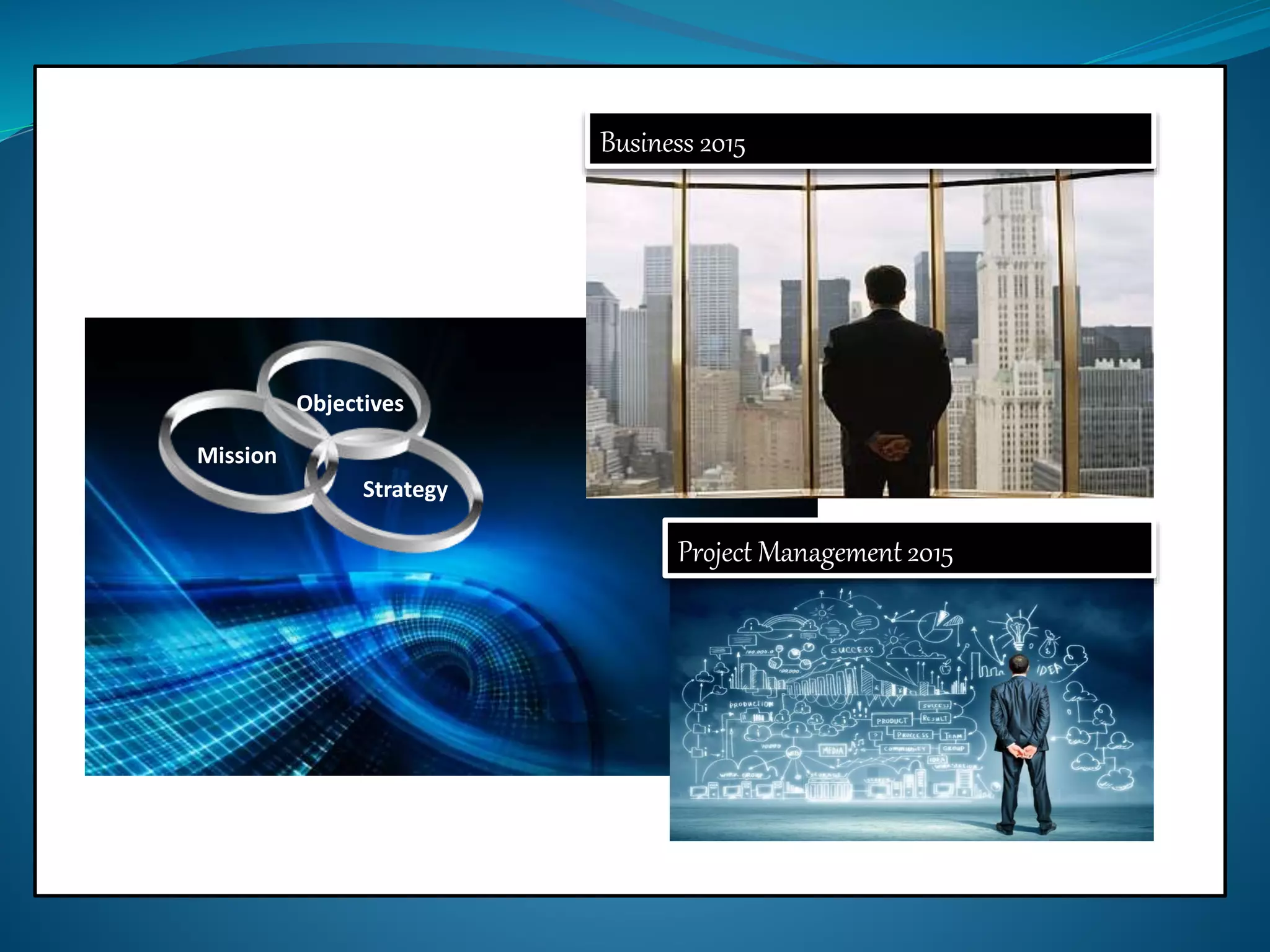 Project Management 2015
Business 2015
Mission
Objectives
Strategy
 
