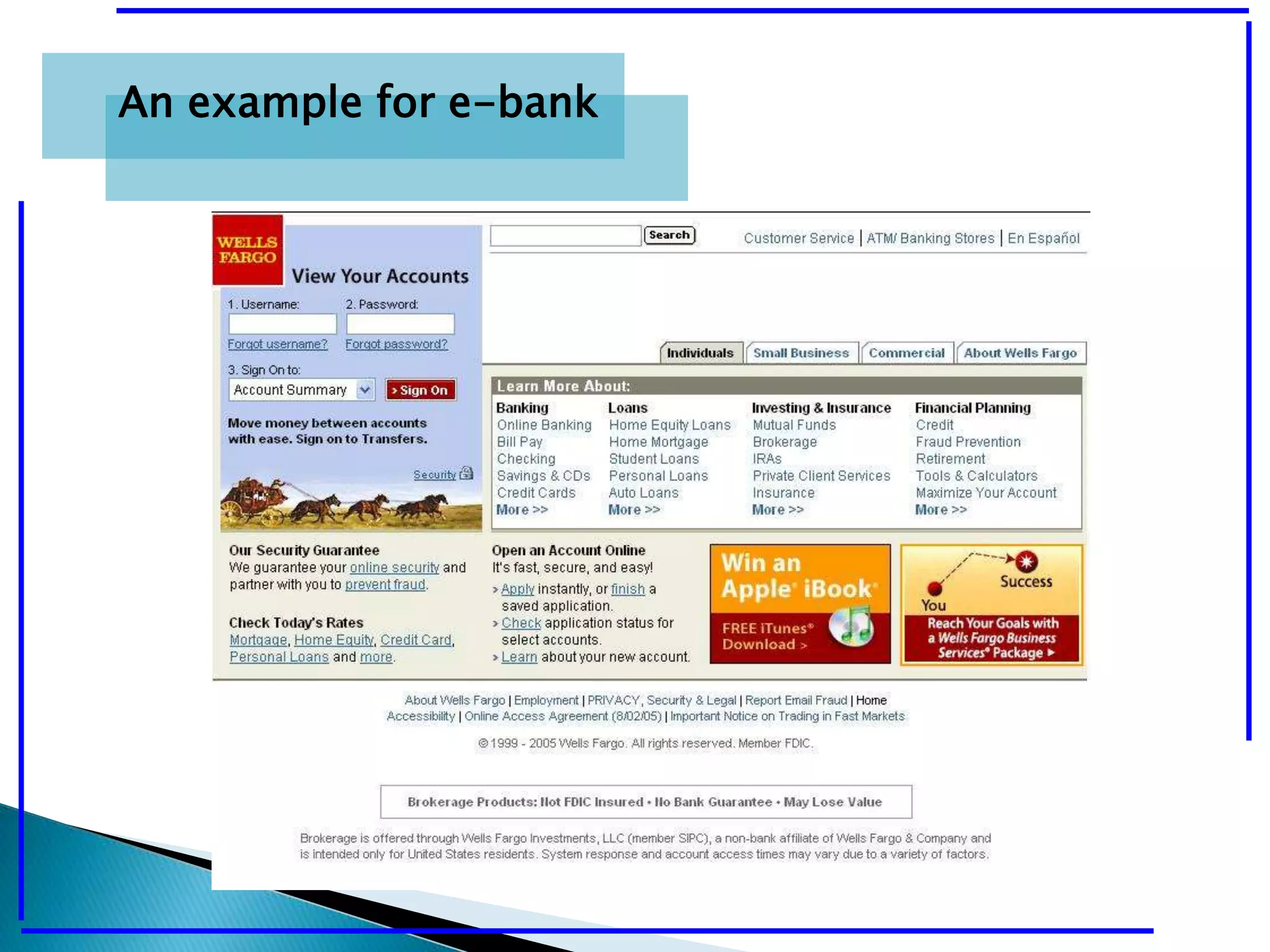 An example for e-bank 
 