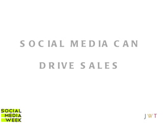 SOCIAL MEDIA CAN  DRIVE SALES 