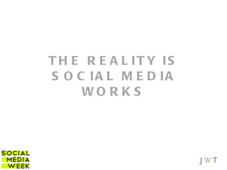 THE REALITY IS SOCIAL MEDIA WORKS 