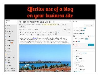Eﬀective use of a blog
on your business site
 