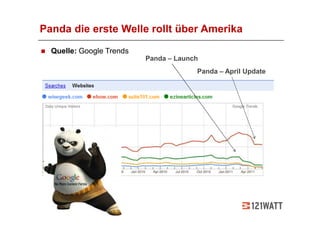 Panda die erste Welle rollt über Amerika
  Quelle: Google Trends
                          Panda – Launch
                                       Panda – April Update
 