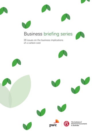 Business briefing series
20 issues on the business implications
of a carbon cost
 