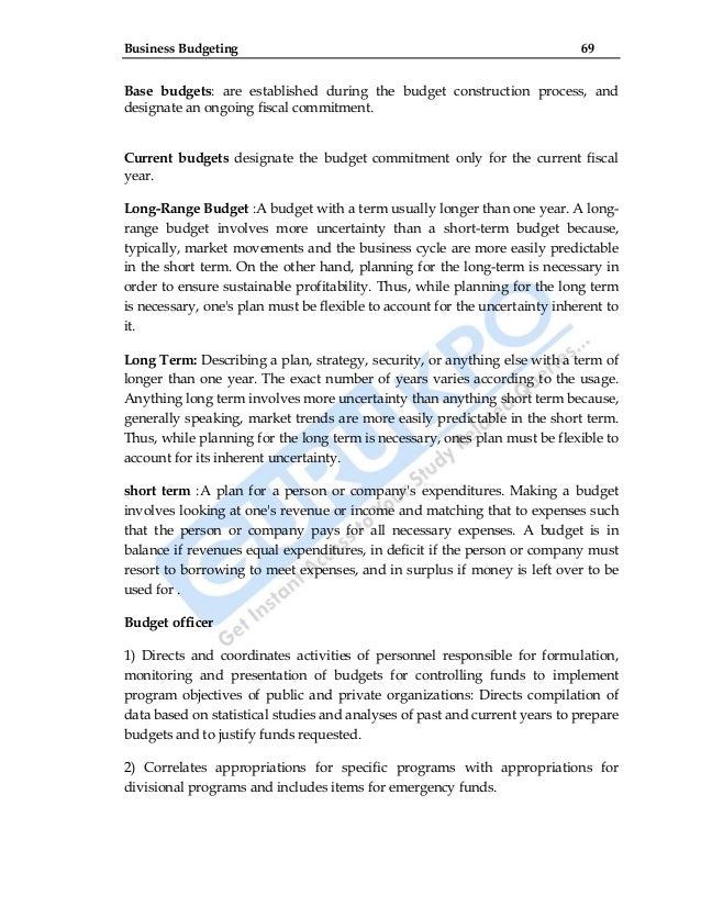 business budgeting business budgeting