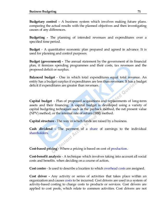 business budgeting business budgeting
