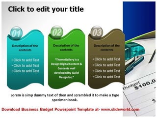  Download Business Budget Powerpoint Template