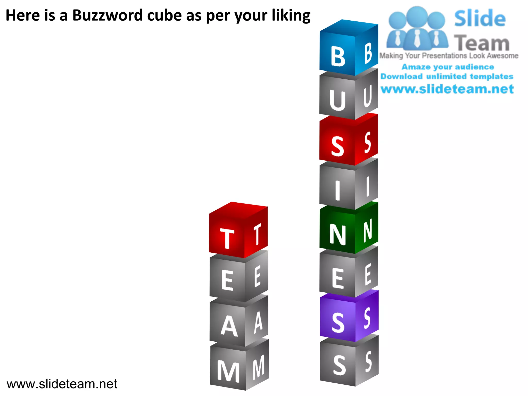 Here is a Buzzword cube as per your liking




www.slideteam.net
 