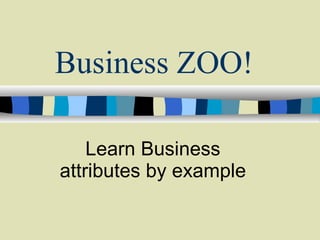 Business ZOO! Learn Business attributes by example 