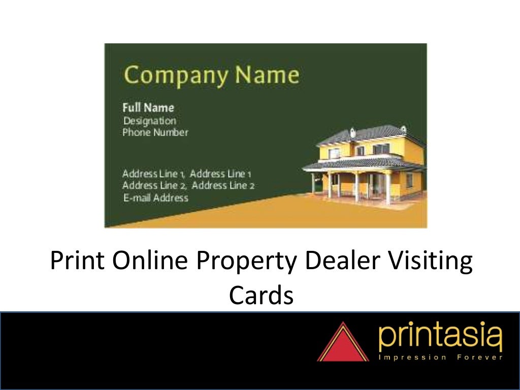 Business card designs property dealer printasia