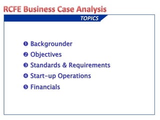 RCFE Business Case Analysis TOPICS ,[object Object]