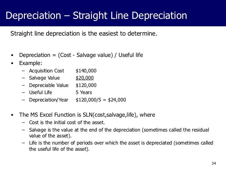 straight line depreciation salvage value magdalene project org straight line depreciation is a typical example of a