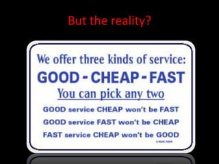 But the reality?
 