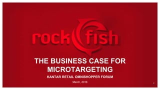 THE BUSINESS CASE FOR
MICROTARGETING
KANTAR RETAIL OMNISHOPPER FORUM
March, 2016
 
