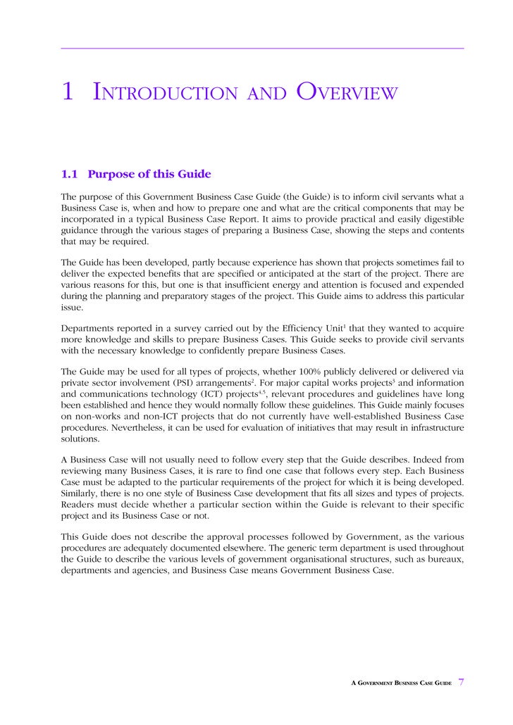 Simple business case example word picture