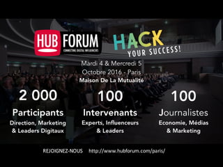 REJOIGNEZ-­‐NOUS	
   http://www.hubforum.com/paris/
 