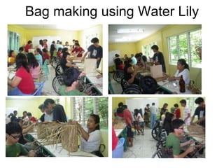 Bag making using Water Lily 