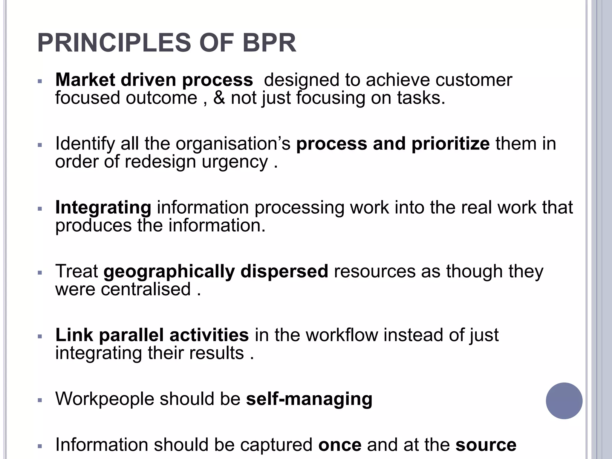 Business change lifecycle and Business Process Reengineering | PPTX