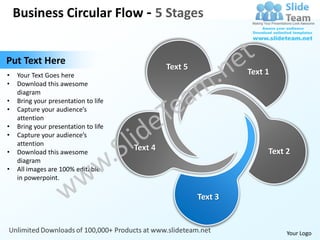 Business circular flow 5 stages powerpoint templates 0712 | PDF