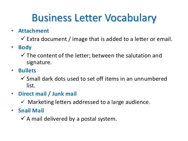 business letters vocab business communication business letters vocab business communication