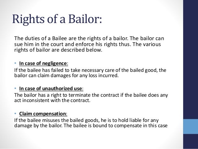 rights and duties of bailor