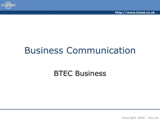 Business Communication BTEC Business 
