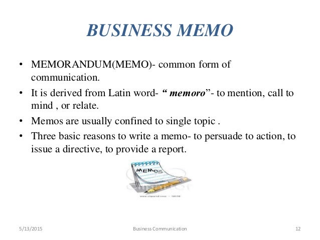 What is memo in business communication