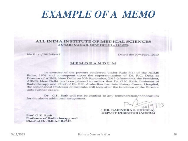 memorandum communication