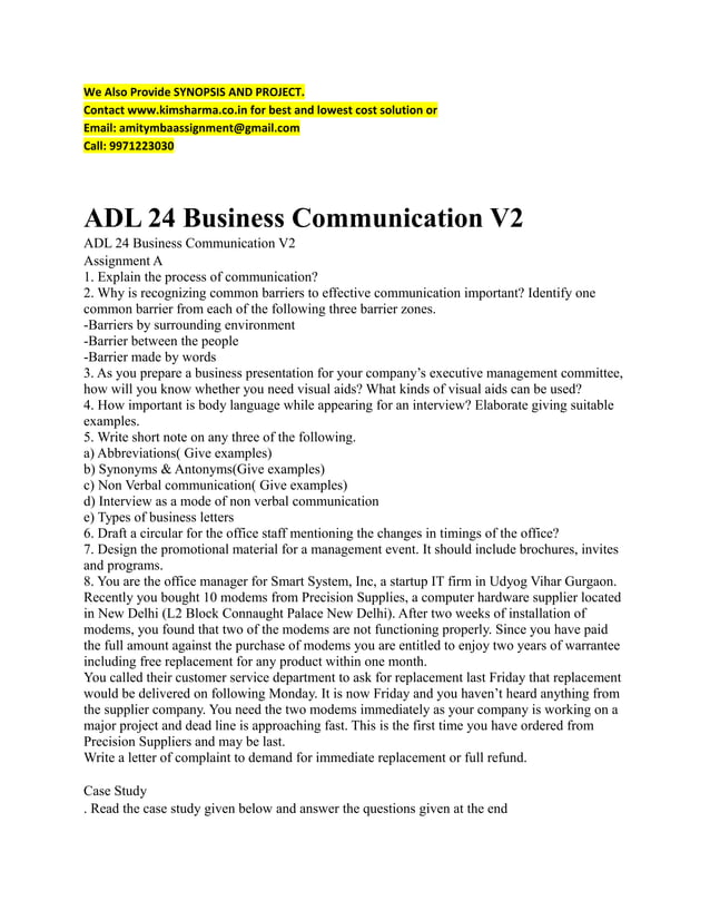 Business communication BBA 2 Sem | PDF