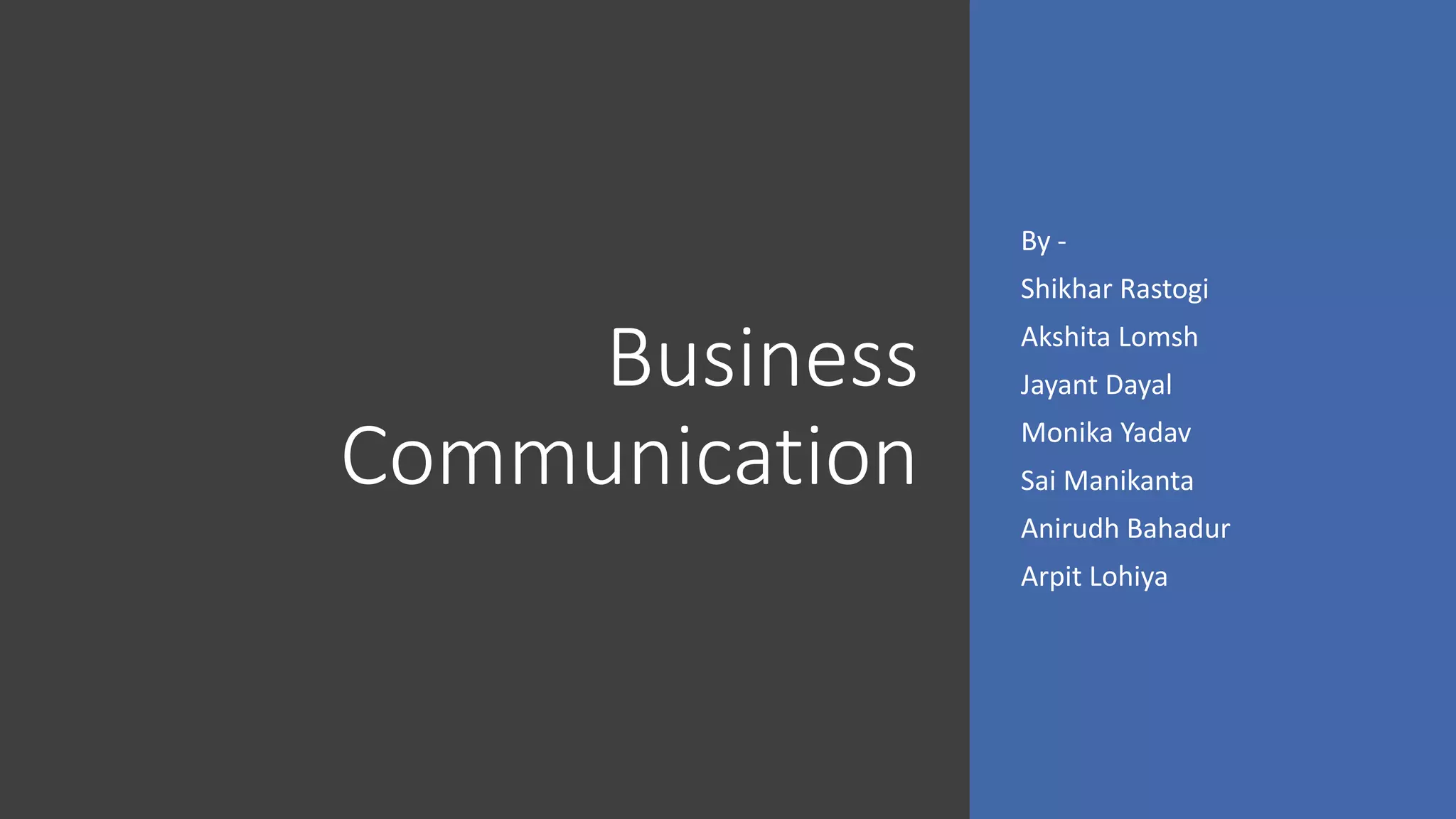 Successful Business Communication Involves: Business communication | PPT
