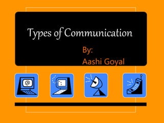 Types of Communication
By:
Aashi Goyal
 