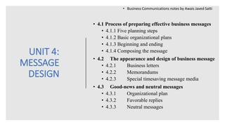 Messages Communication Design Example UNIT 4: MESSAGE DESIGN (BUSINESS COMMUNICATION) | PDF