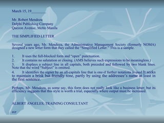 Sona Letters Example Business Communication And Report Writing boa | PPT