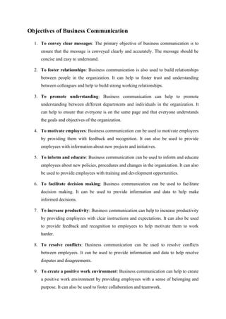 Message Objective Business communication important notes.docx