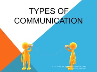 TYPES OF
COMMUNICATION
B Y A R J U N K R , A S S T P R O F E S S O R , S N E S
I M S A R , C A L I C U T
 
