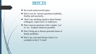 Presentation on INTERVIEWS | PPTX