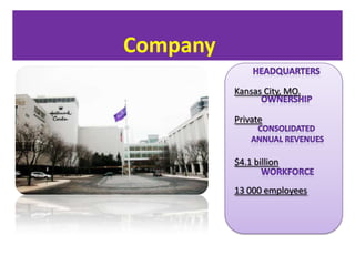 Company
Kansas City, MO.
Private

$4.1 billion
13 000 employees

 
