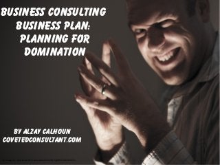 Business Consulting
Business Plan:
Planning for
domination
By Alzay Calhoun
Covetedconsultant.com
CC image via - http://www.flickr.com/photos/70925415@N00/3392683152/
 