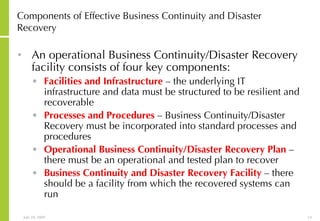 Business Continuity And Disaster Recovery Notes | PPT