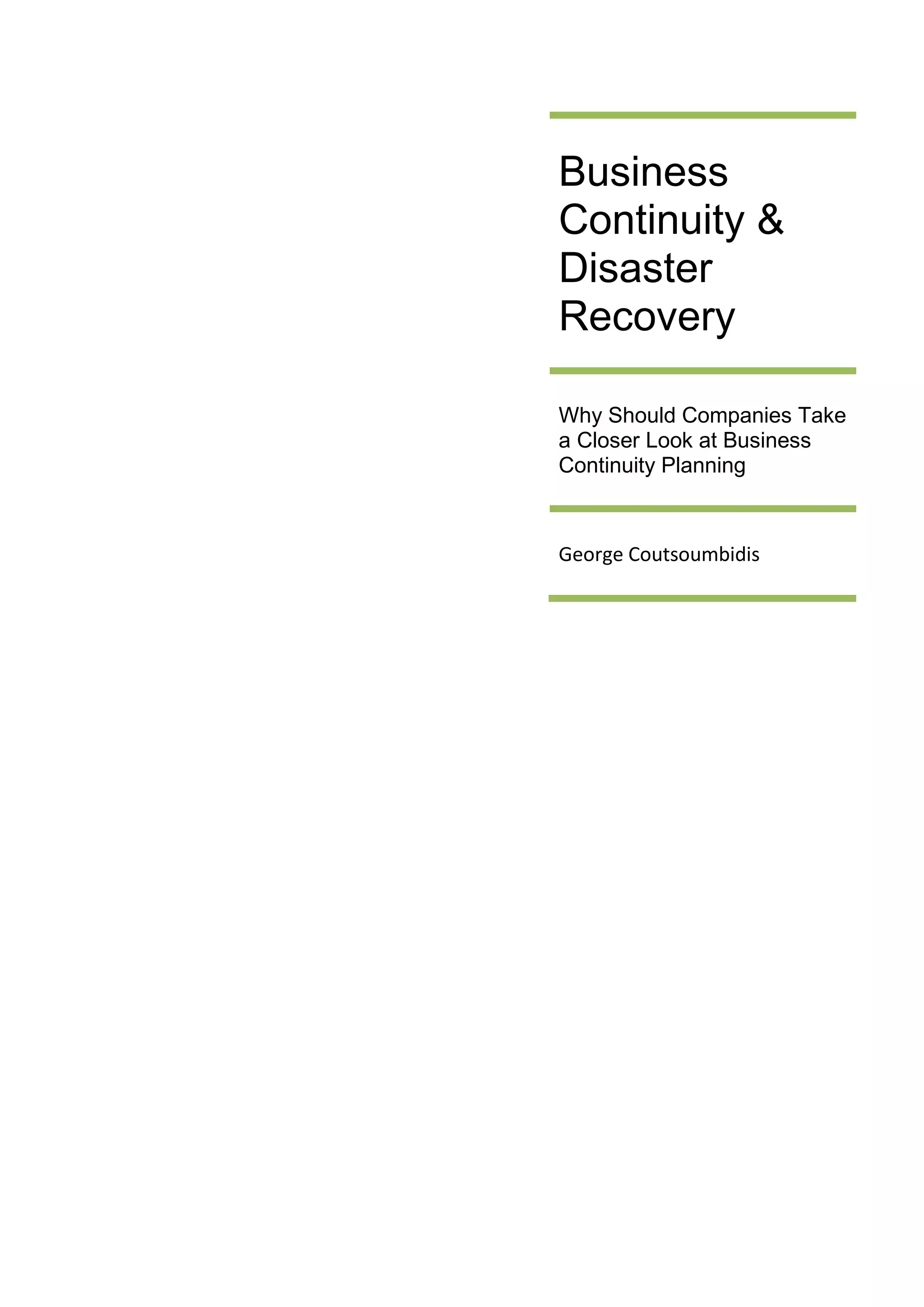 Business continuity & disaster recovery | PDF